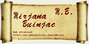 Mirjana Buinjac vizit kartica